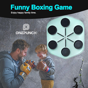 ONEPUNCH L1 Smart Boxing Machine Wall Mounted, Electronic Boxing Music Machine with Adjustable Light, Music Punching Machine with Boxing Gloves, 1000+ Songs/Larger Panel for Home Exercise & Stress Relea